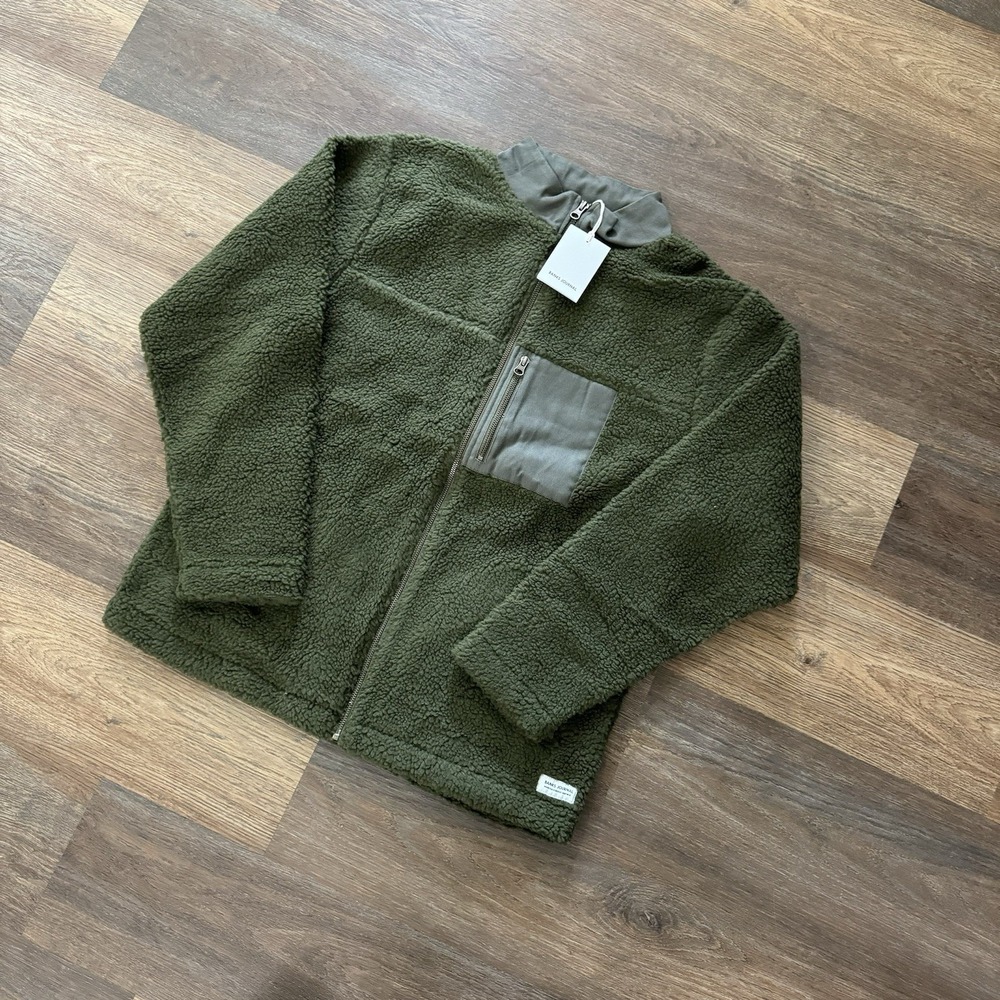 NWT Banks Journal Grand Deluxe‎ Fleece Sherpa Jacket Military OD Green Men's M